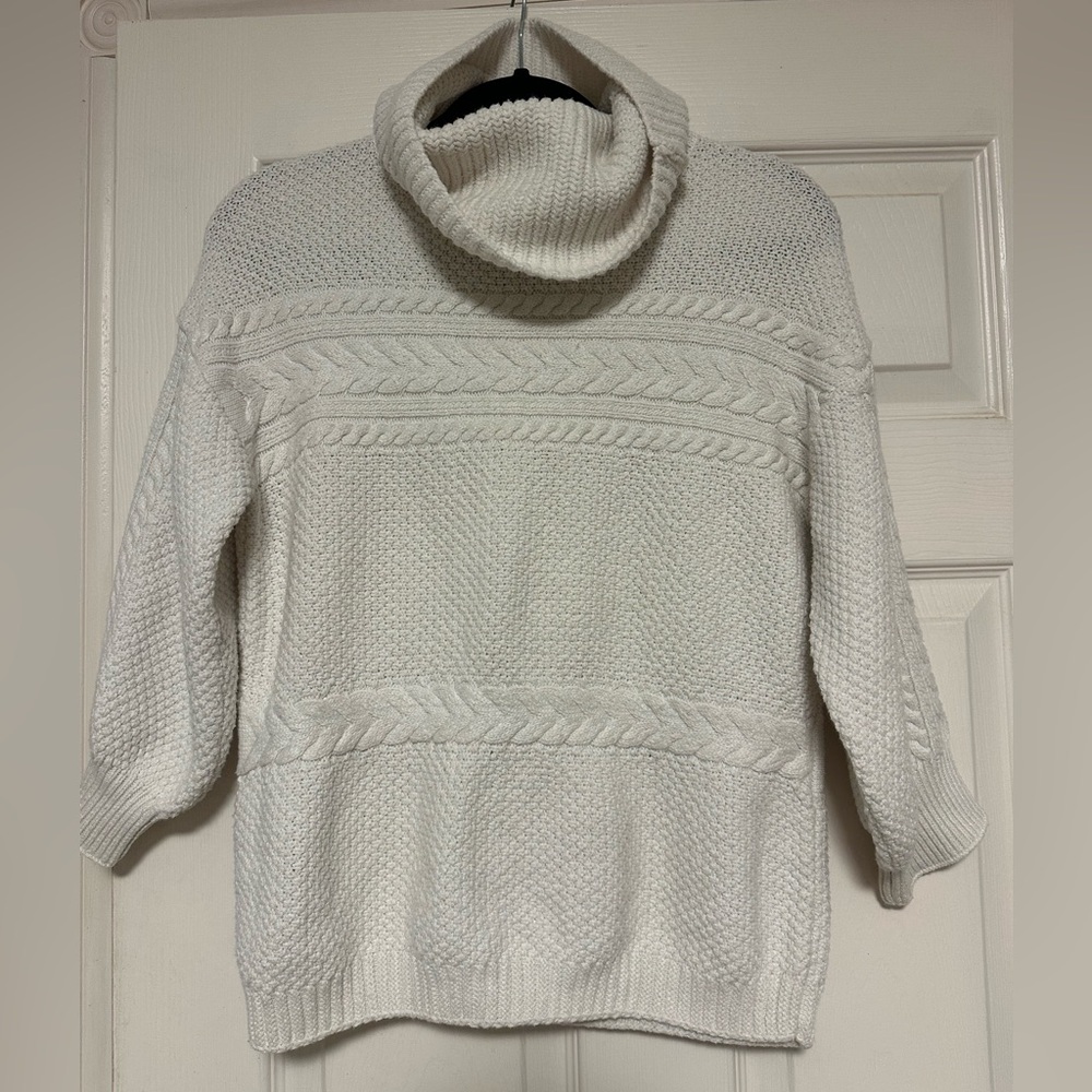 Cozy Cream Rain + Rose cowl Sweater